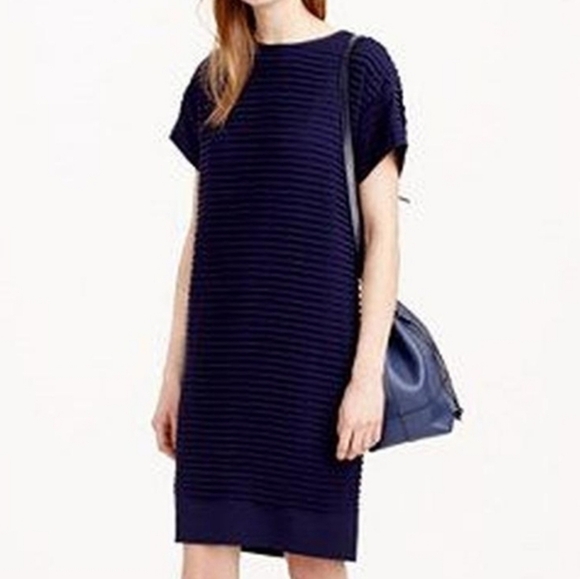 J. CREW | HORIZONTAL PLEATED CHIFFON T-SHIRT DRESS - Picture 2 of 15